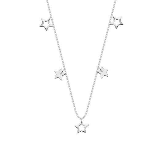 Sterling Silver Stars 18 Inch Necklace