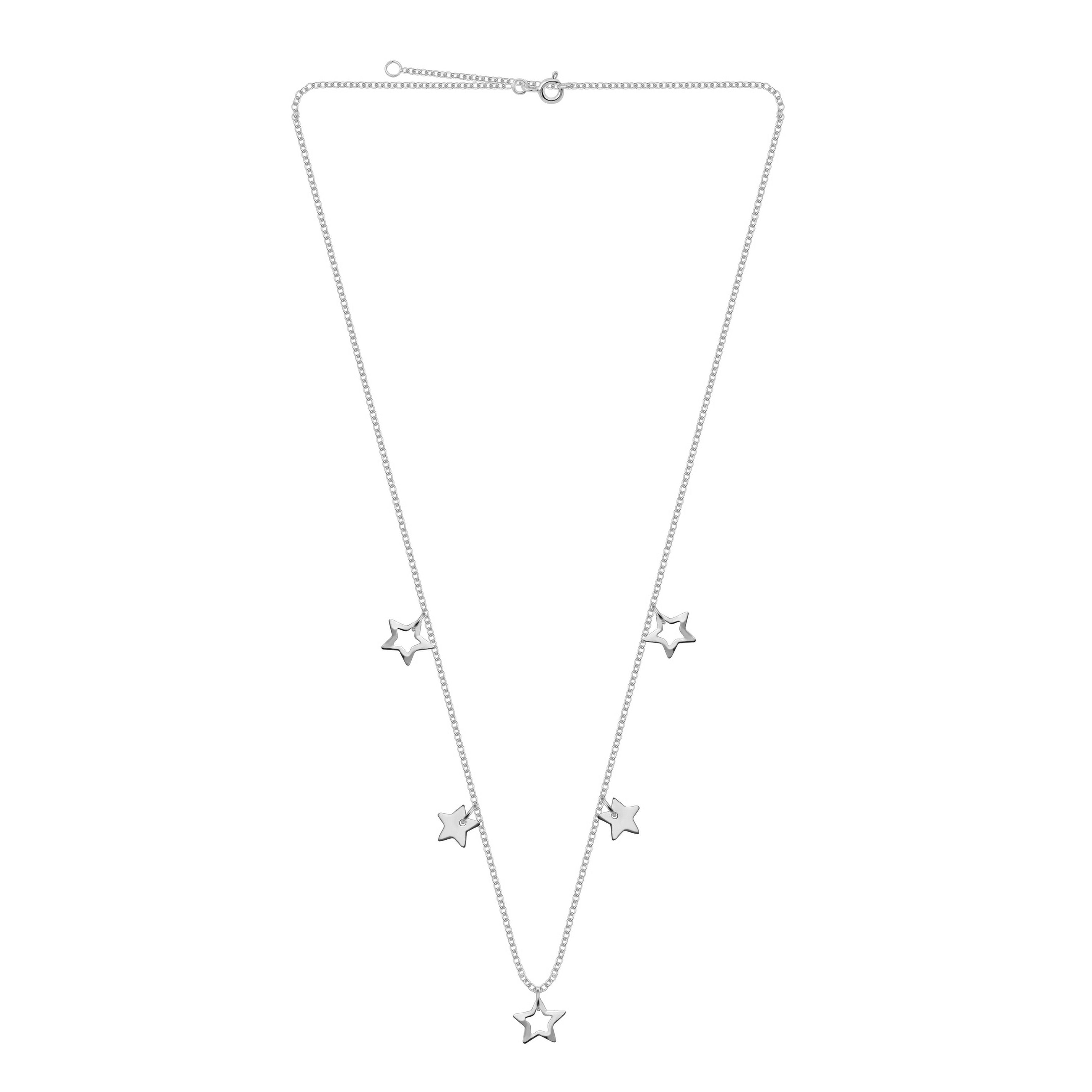 Sterling Silver Stars 18 Inch Necklace
