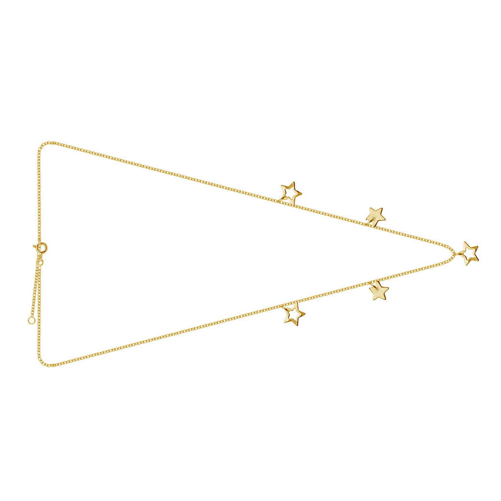 Gold Plated Sterling Silver Stars 18 Inch Necklace