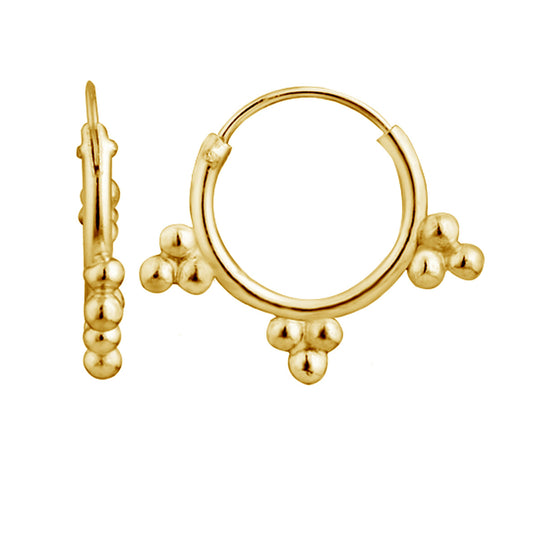 Yellow Gold Plated Sterling Silver Hoop Earrings