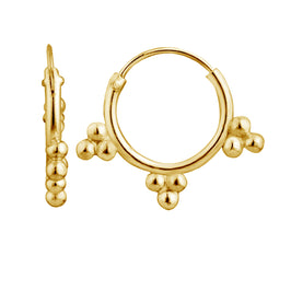 Yellow Gold Plated Sterling Silver Hoop Earrings