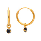 Gold Plated Sterling Silver & Colour Crystal Hoop Earrings
