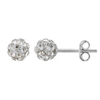 Sterling Silver & 5mm Colour CZ Crystal Ball Stud Earrings