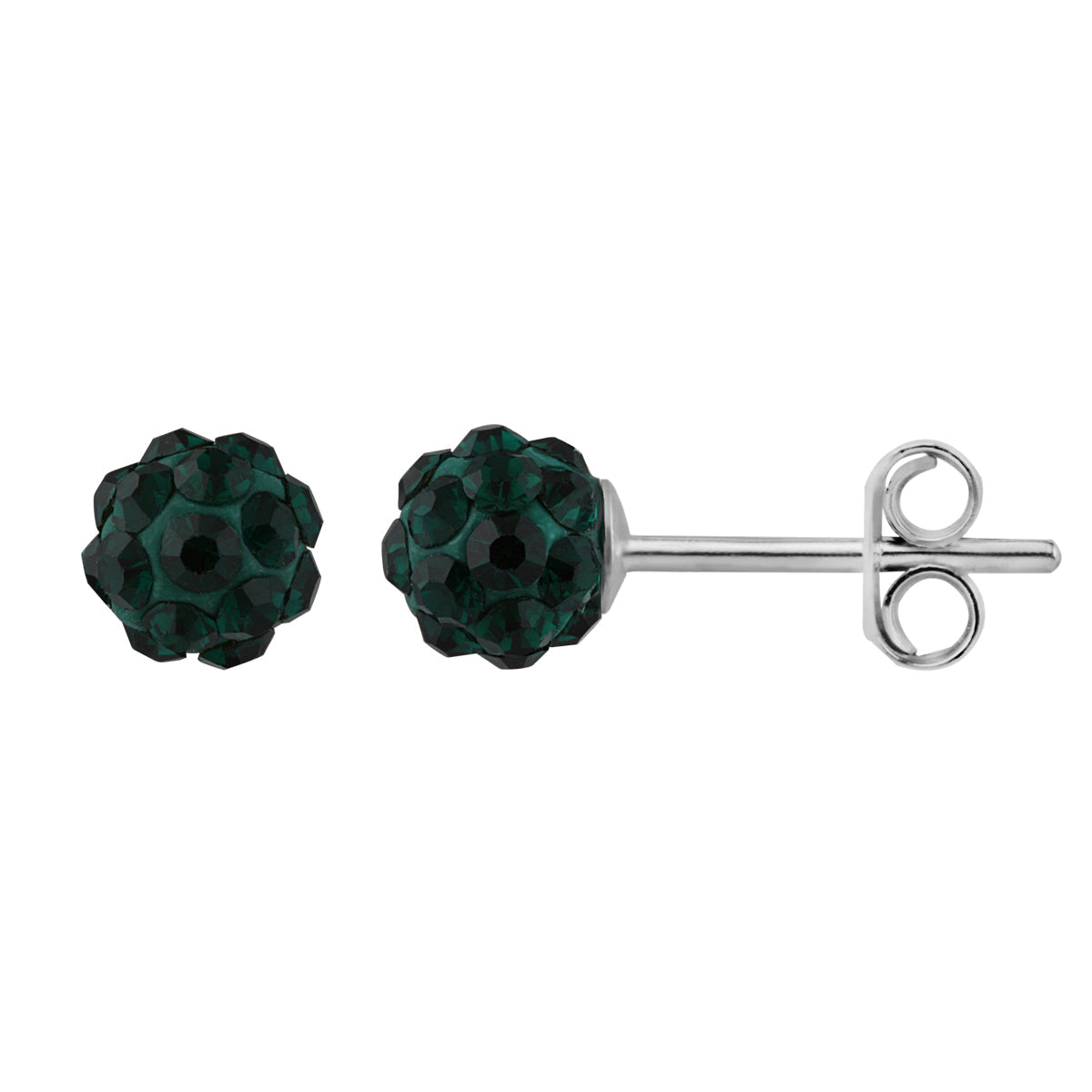 Sterling Silver & 5mm Colour CZ Crystal Ball Stud Earrings