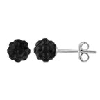 Sterling Silver & 5mm Colour CZ Crystal Ball Stud Earrings