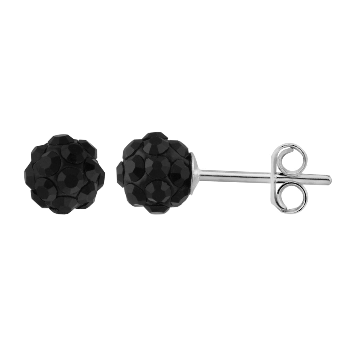 Sterling Silver & 5mm Colour CZ Crystal Ball Stud Earrings