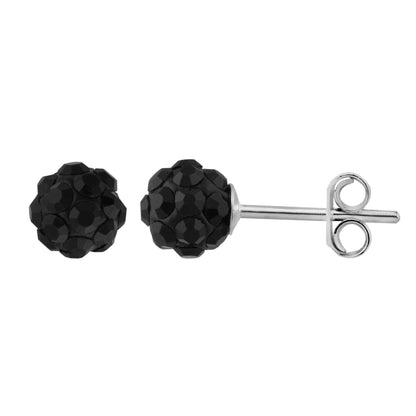 Sterling Silver & 5mm Colour CZ Crystal Ball Stud Earrings