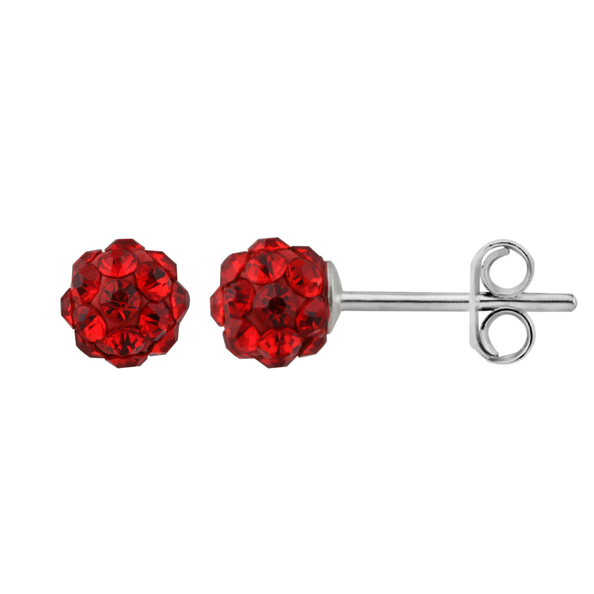 Sterling Silver & 5mm Colour CZ Crystal Ball Stud Earrings