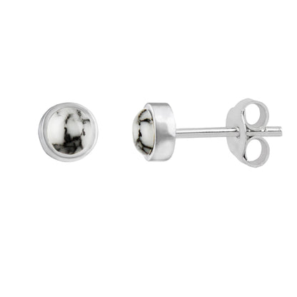 Sterling Silver & 3mm Gemstone Ball Stud Earrings