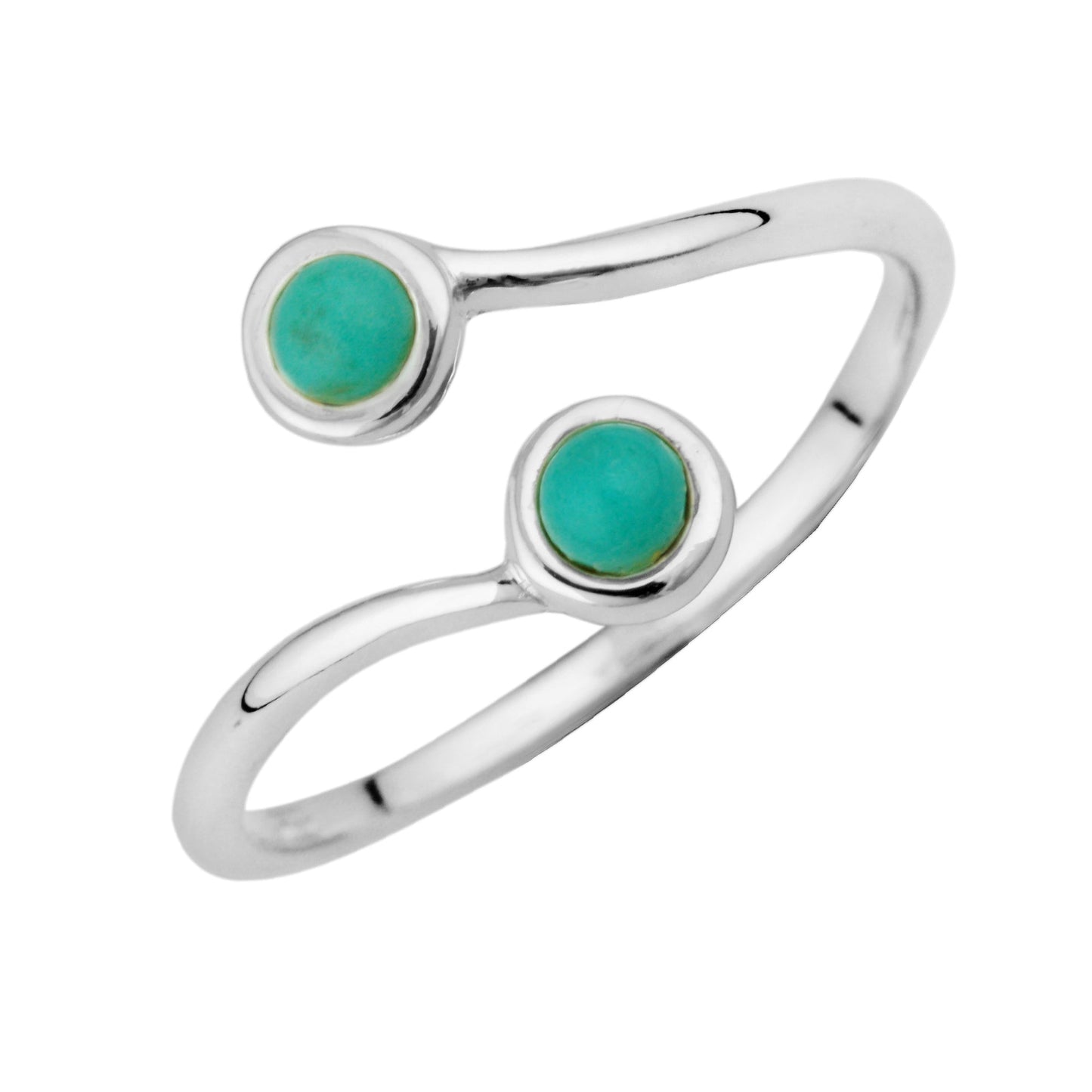 Sterling Silver Adjustable Double Stone Ring
