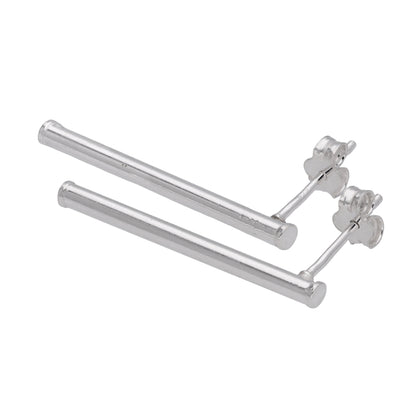 Sterling Silver Long Bar Stud Earrings