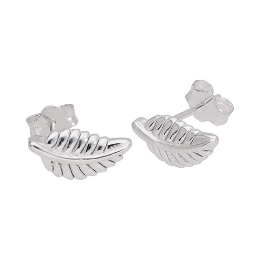 Sterling Silver Leaf Stud Earrings