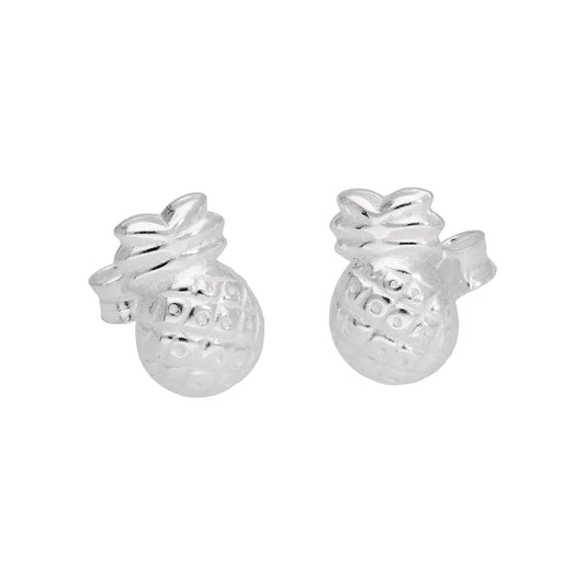 Sterling Silver Pineapple Stud Earrings