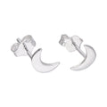 Small Sterling Silver Crescent Moon Stud Earrings