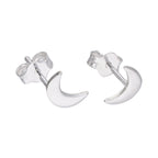 Small Sterling Silver Crescent Moon Stud Earrings
