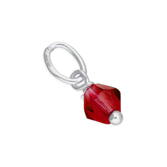 Sterling Silver Red Crystal Bead Charm