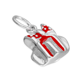 Sterling Silver Enamel Christmas Present Charm