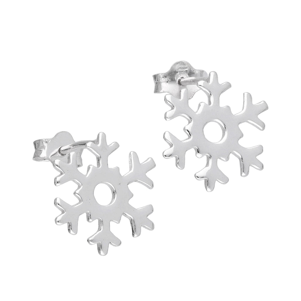 Sterling Silver Snowflake Stud Earrings