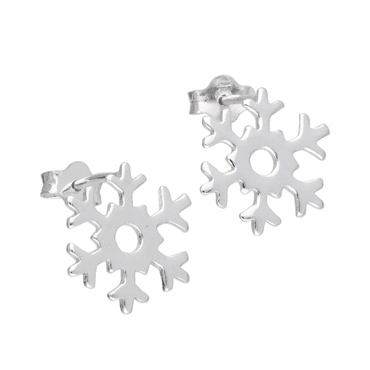Sterling Silver Snowflake Stud Earrings