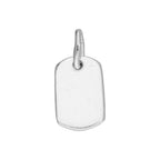 Small Sterling Silver Rectangular Engraveable Dog Tag Charm