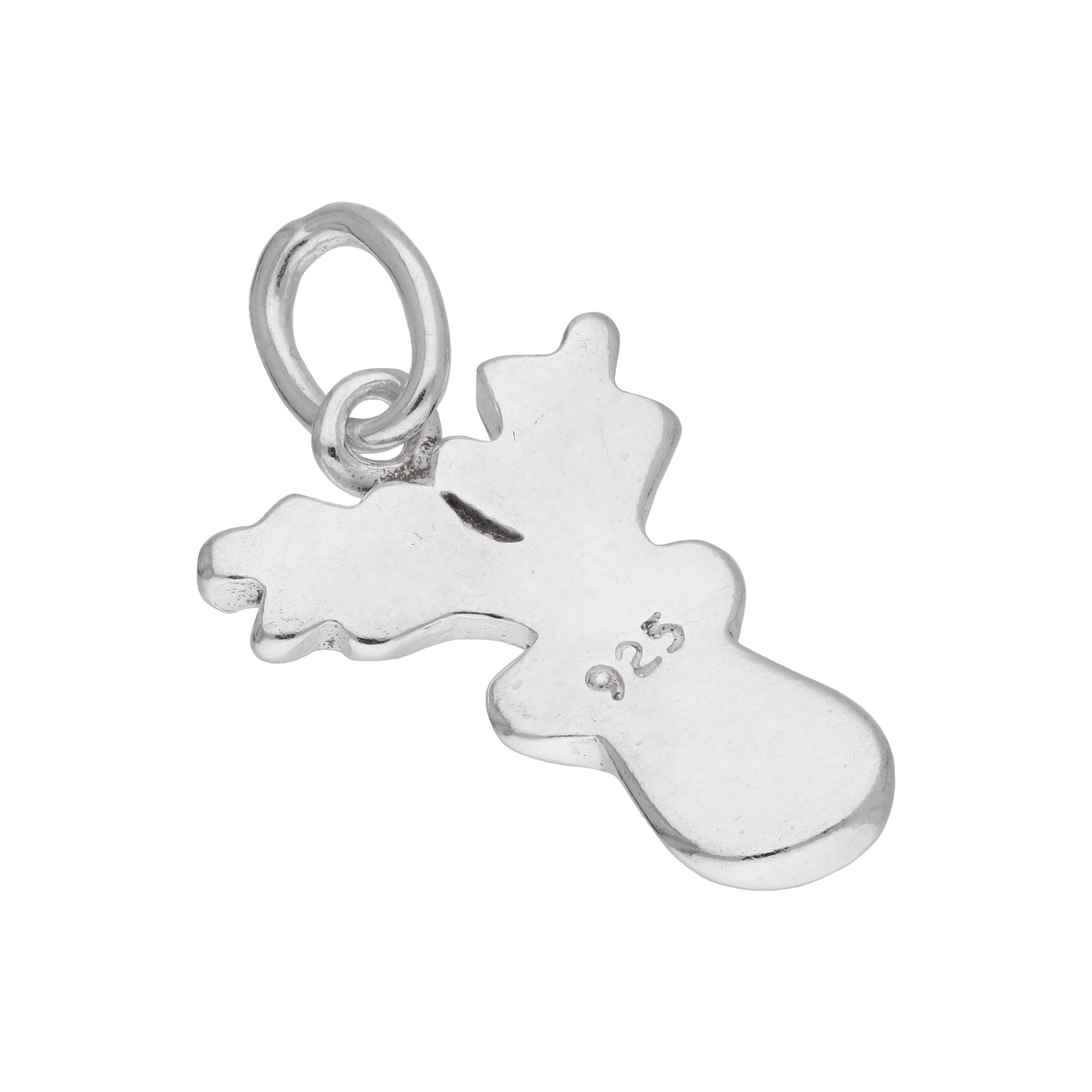 Sterling Silver Red Nose Reindeer Enamel Charm