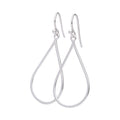 Sterling Silver Minimalist Teardrop Outline Dangle Drop Earrings