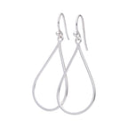 Sterling Silver Minimalist Teardrop Outline Dangle Drop Earrings