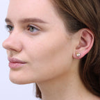 Tricolour Gold Plated Sterling Silver Knot Stud Earrings
