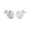 Sterling Silver Starburst Diamond Cut Clear CZ Stud Earrings