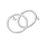 Sterling Silver 20mm Large Circle Stud Hoop Earrings