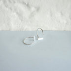 Sterling Silver Minimalist Flat Rectangle Bar Pull Through Open Hoop Earrings