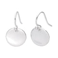 Sterling Silver Round Disc Drop Dangle Earrings