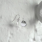 Sterling Silver Round Disc Drop Dangle Earrings