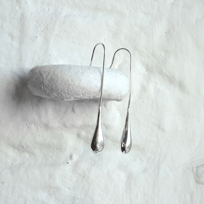 Sterling Silver Minimalist Teardrop Drop Earrings