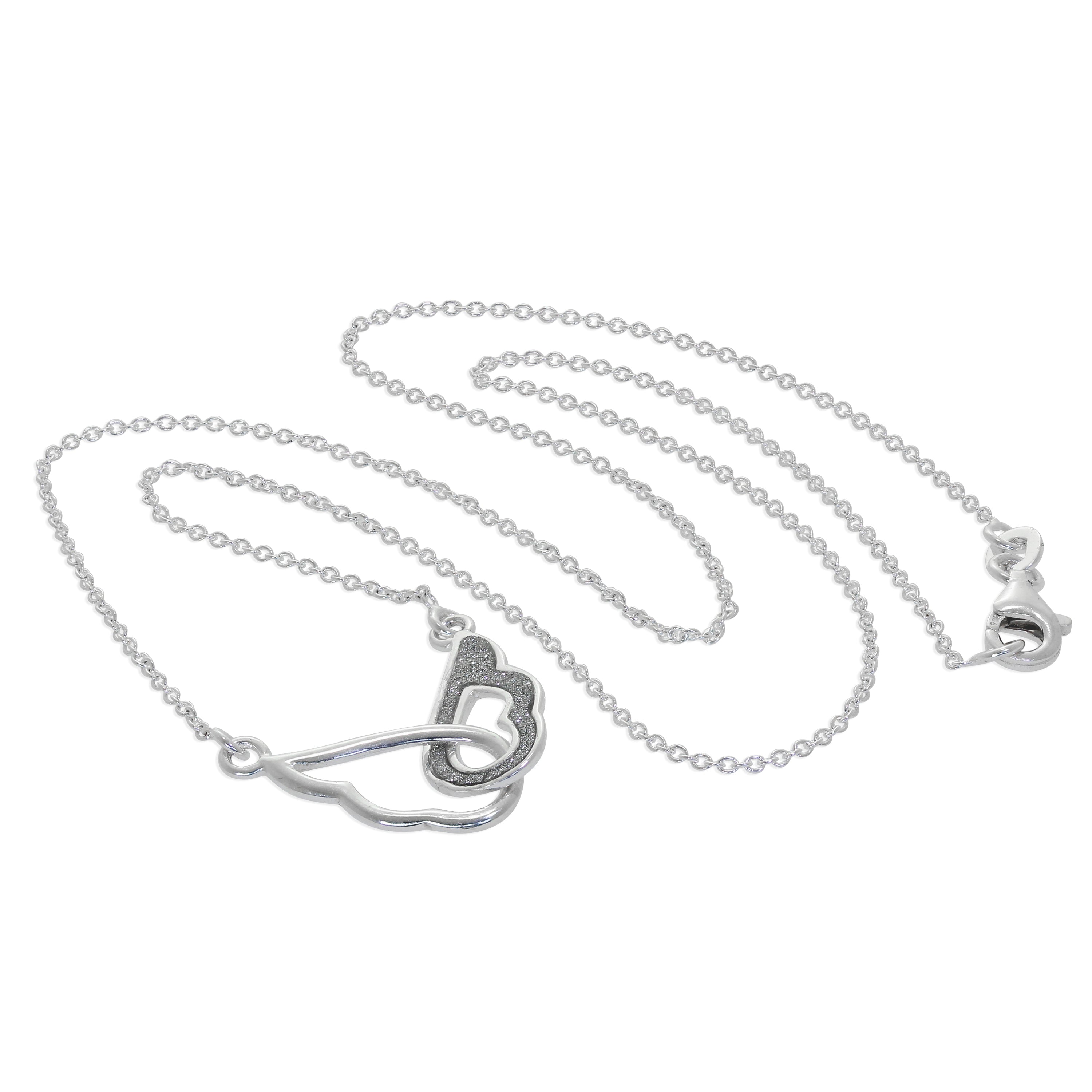 Sterling Silver Interlocking Angel Wing Necklace