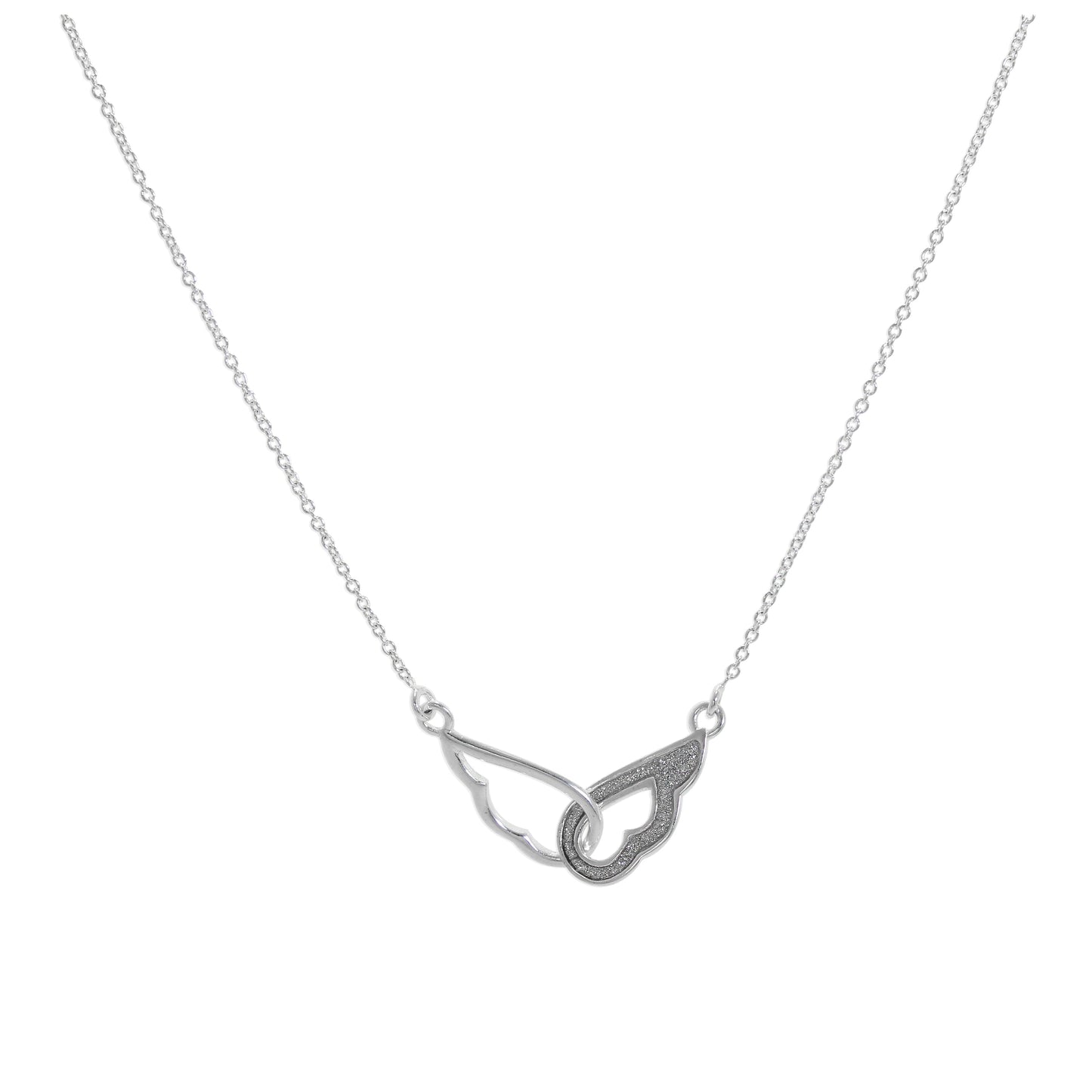 Sterling Silver Interlocking Angel Wing Necklace