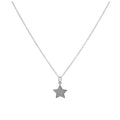 Sterling Silver Frosted Star Pendant Necklace
