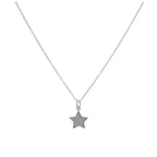 Sterling Silver Frosted Star Pendant Necklace