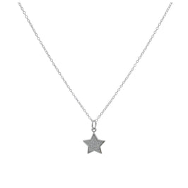 Sterling Silver Frosted Star Pendant Necklace