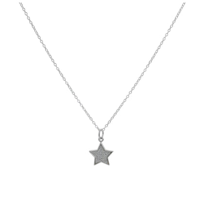 Sterling Silver Frosted Star Pendant Necklace