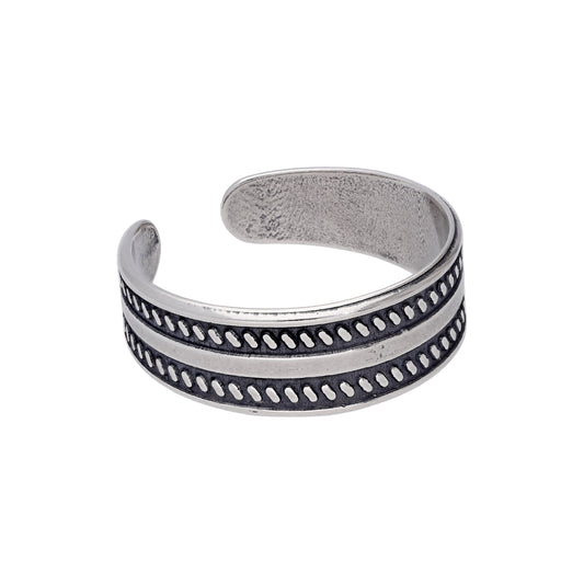 Sterling Silver Plain Twisted Oxidised Toe Ring