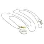 Sterling Silver Moon Disc Gold Plated Star Charm Pendant Necklace