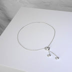 Sterling Silver Fine Chain Slider Ball Clasp Adjustable Bracelet