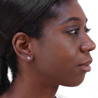 Sterling Silver Cute Leaf Stud Earrings