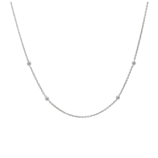 Sterling Silver 16 Inch Bobble Ball Chain Necklace