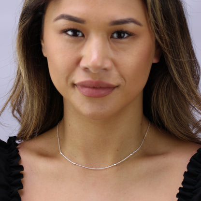 Sterling Silver 16 Inch Bobble Ball Chain Necklace