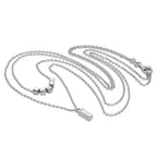 Sterling Silver Double Layer Cube 16 Inch Necklace