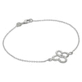 Sterling Silver Interlocking Butterfly Heart Wing Bracelet