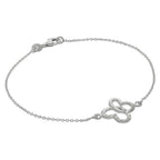 Sterling Silver Interlocking Butterfly Heart Wing Bracelet