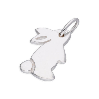 Sterling Silver 2D Flat Rabbit Charm